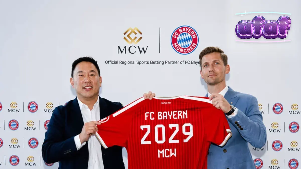 Logo FC Bayern Munich bersanding dengan elemen visual iGaming